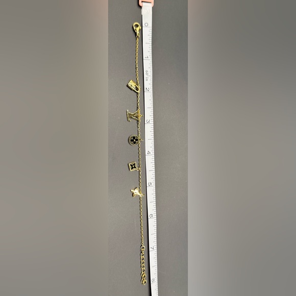 Luxury Gold tone link L. V charms Bracelet stainless steel New - Picture 7 of 7